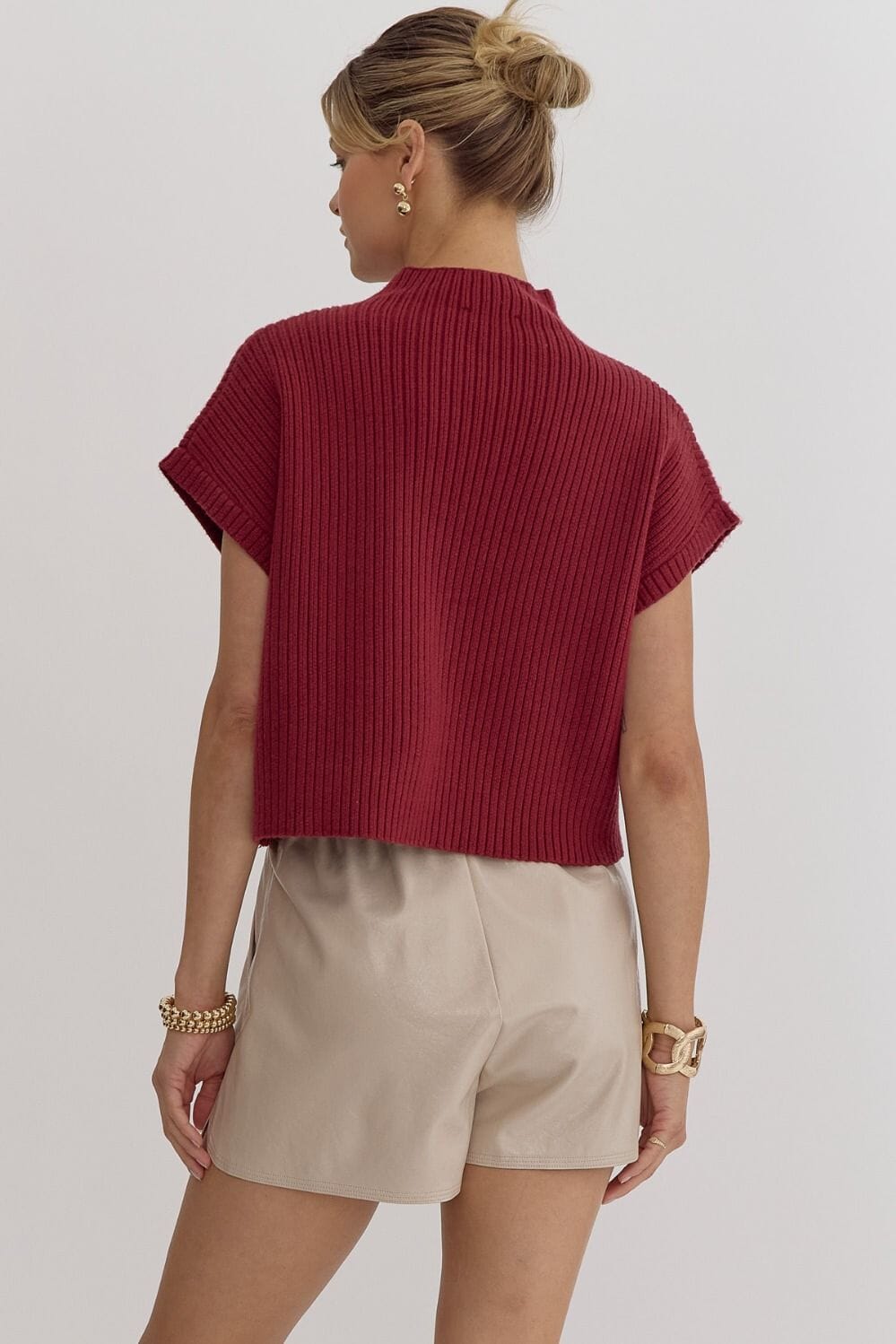 Out in the Open Ruby Red Sweater Top - Caroline Hill