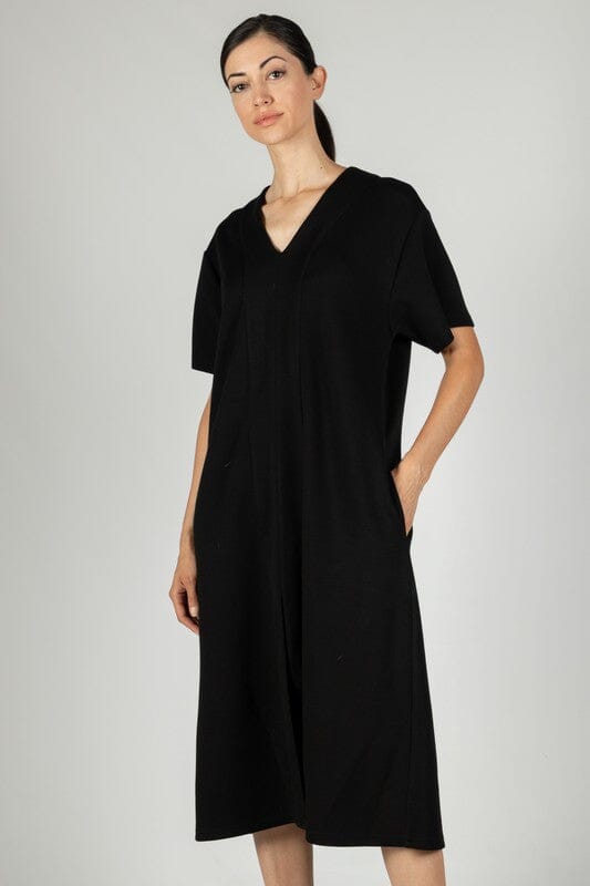 Out of the Picture Black Midi Dress - Caroline Hill