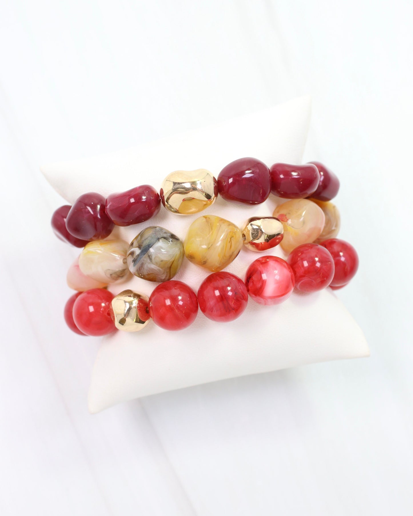 Doris Beaded Bracelet Set Wine