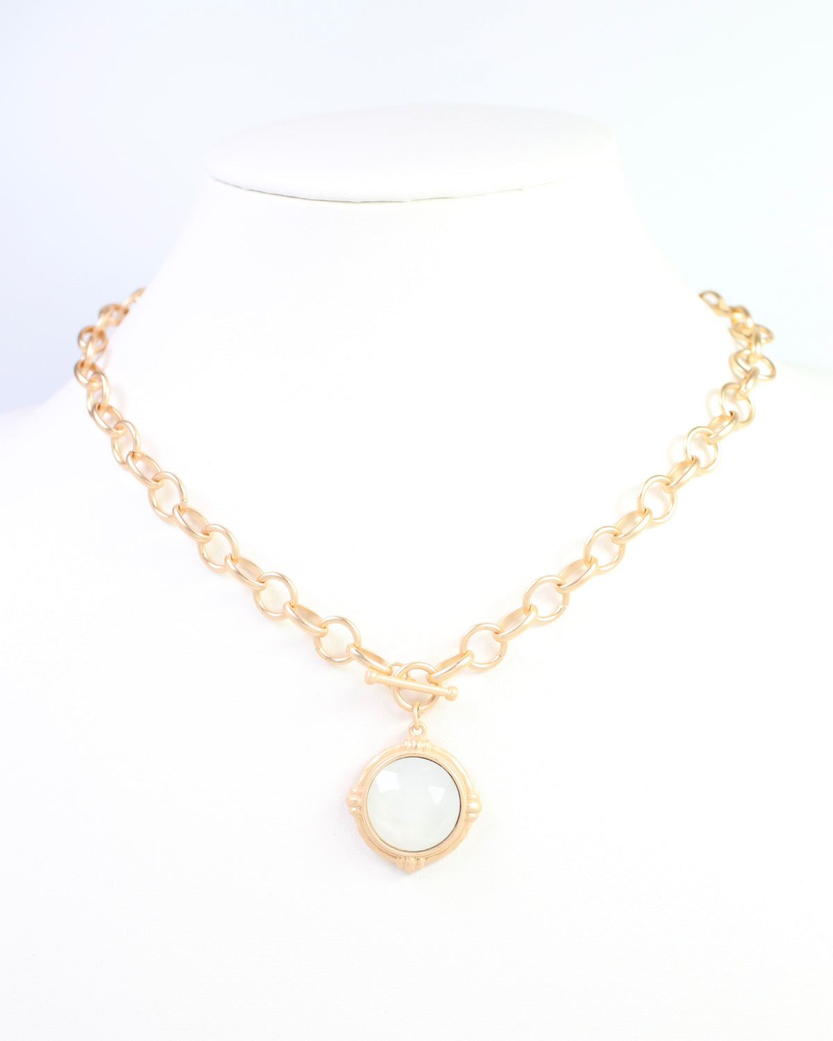 Simms Stone Toggle Necklace White Opal