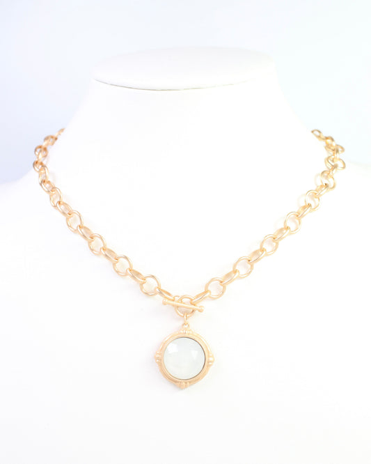 Simms Stone Toggle Necklace White Opal