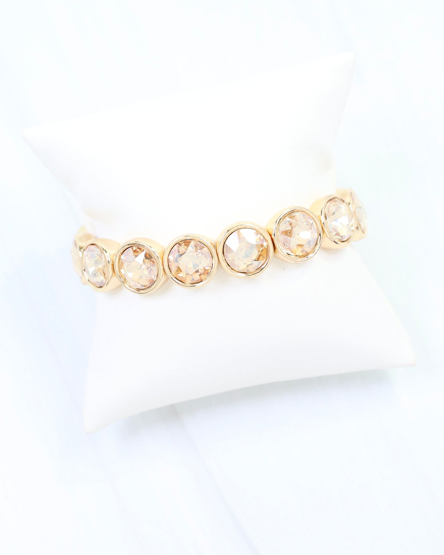 Kadis Crystal Stretch Bracelet Champagne