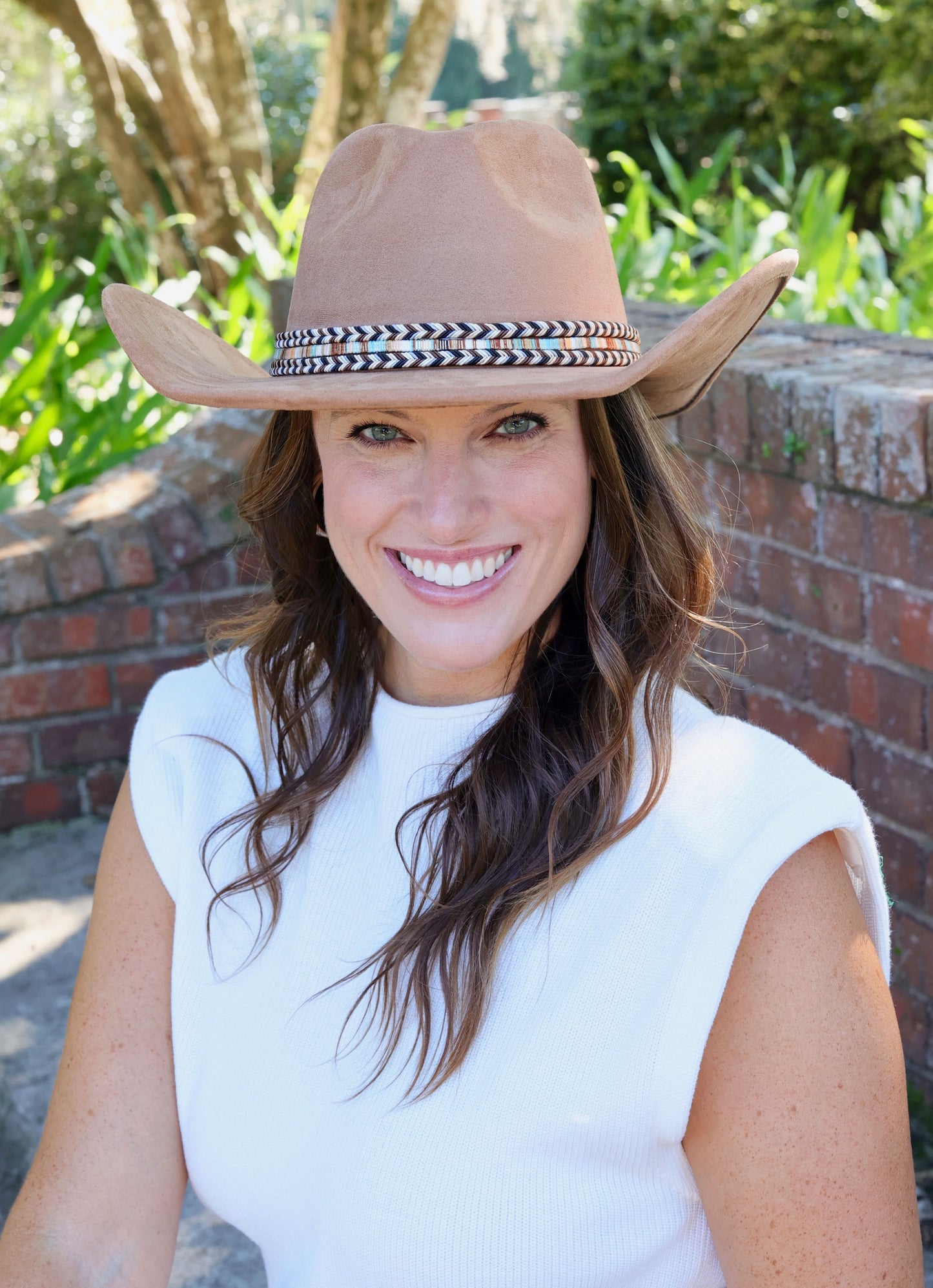 Rooney Suede Feel Hat with Band Brown