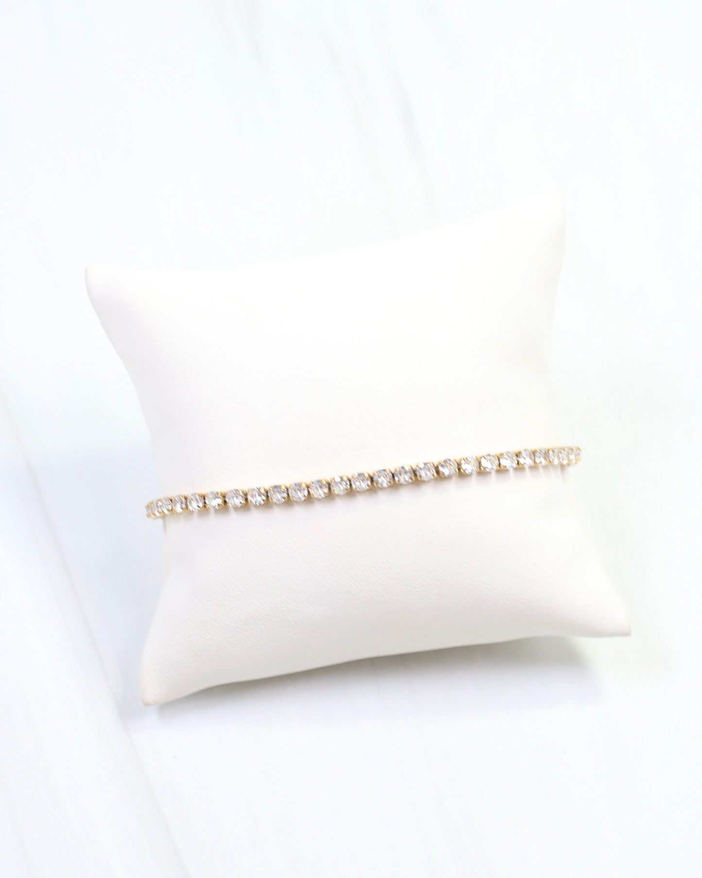 Dahlia CZ Tennis Bracelet WP Gold