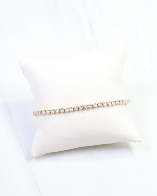 Dahlia CZ Tennis Bracelet WP Gold