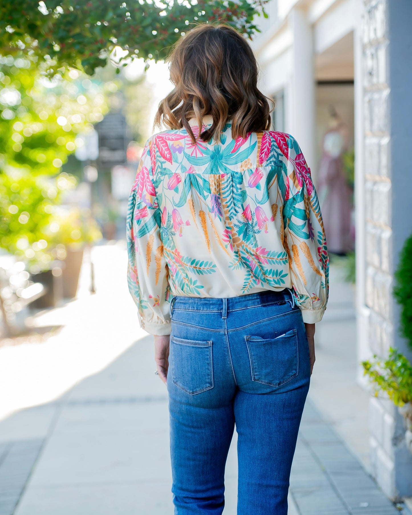 Laurel Tropical Print Silk Blouse