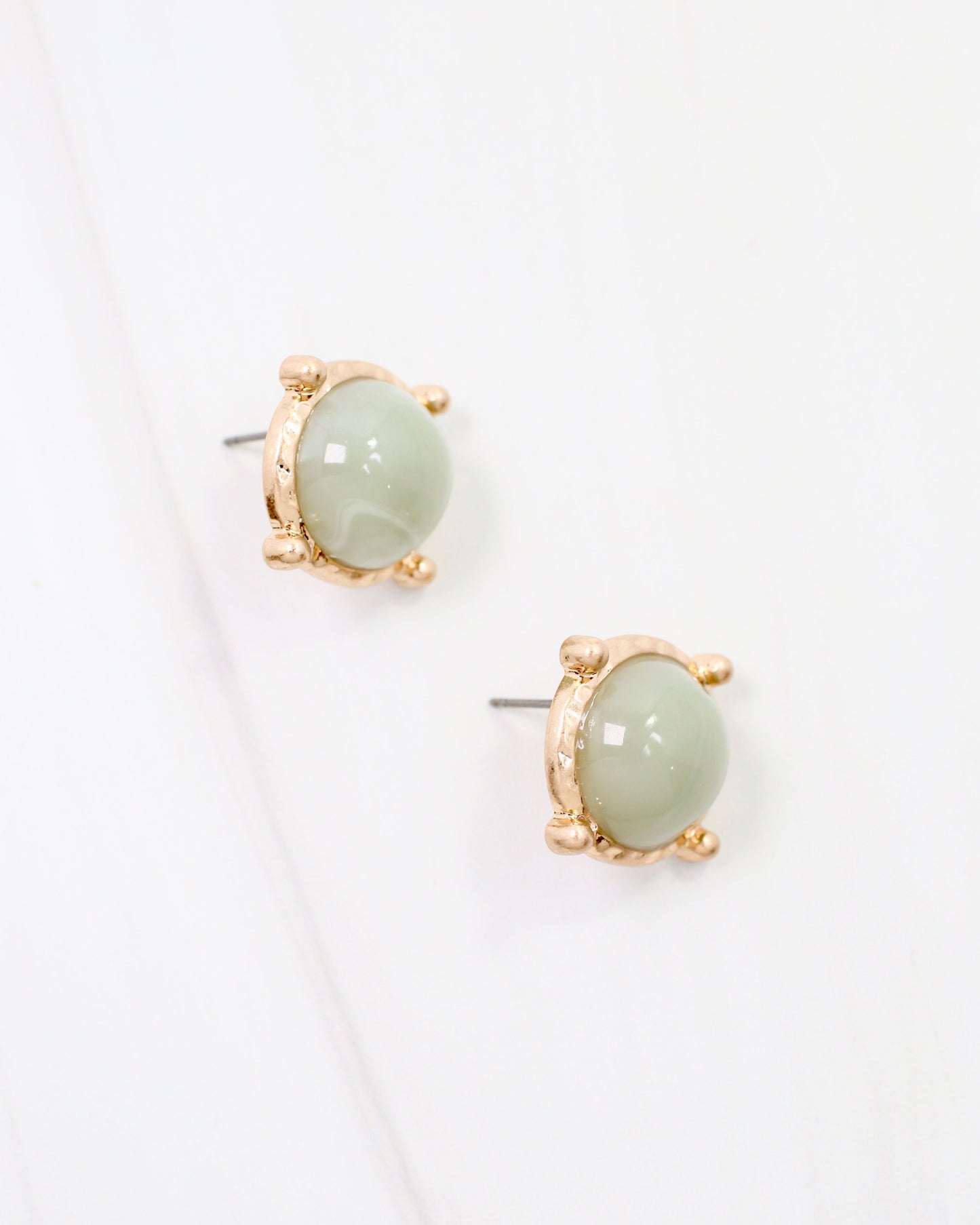 Florissant Round Post Earring Light Green