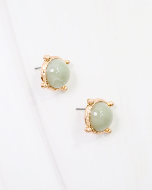 Florissant Round Post Earring Light Green