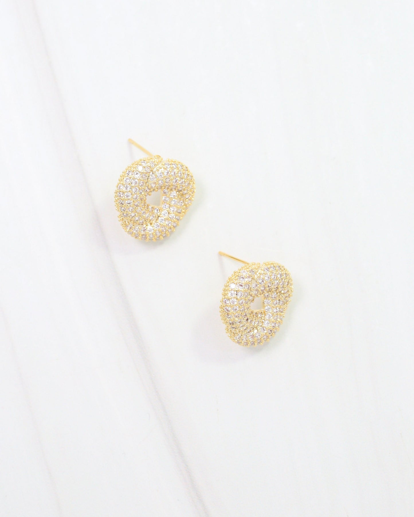 Davis CZ Knot Earring Gold