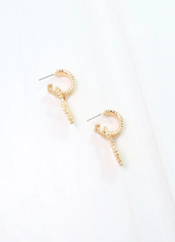 Corbett Clover Hoop Earring Gold