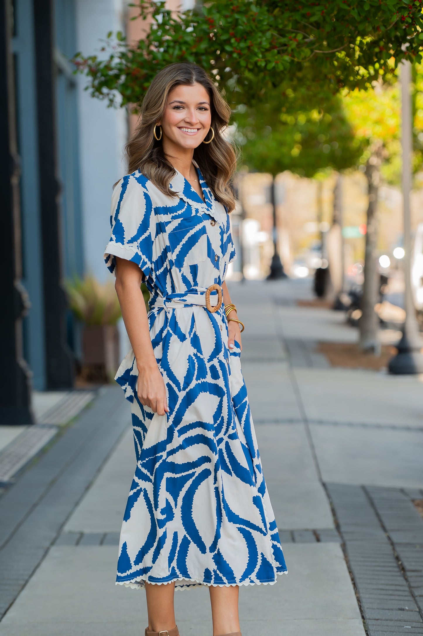 Set Sail Rattan Buckle Shirt Dress