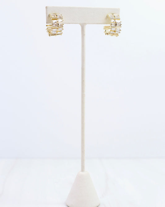 Capri Crystal Hoop Gold