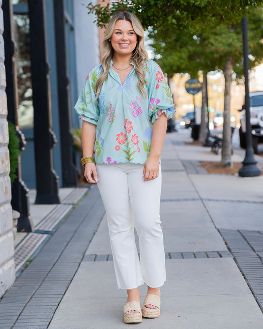 Mia Floral Print Puff Sleeve Top