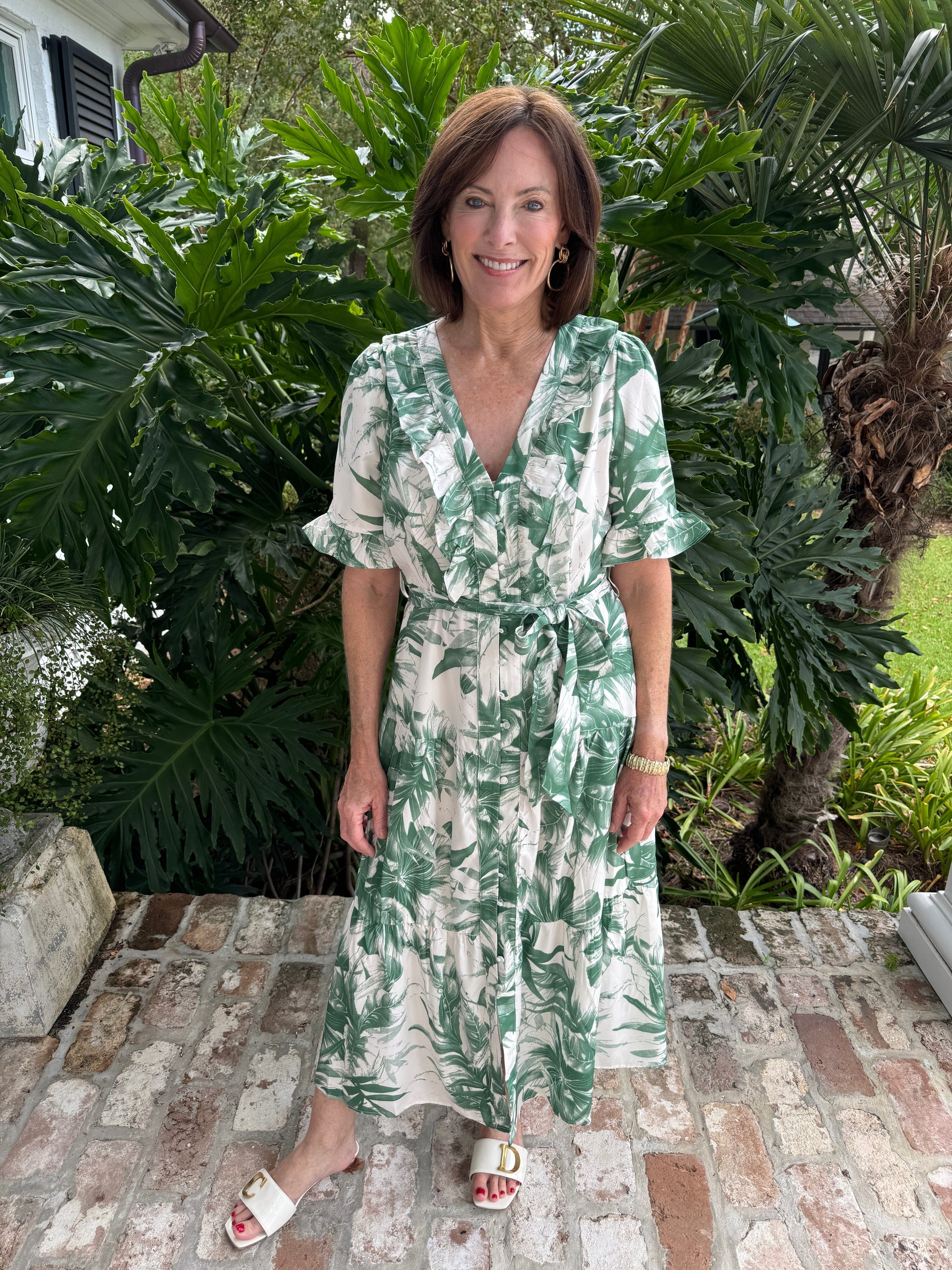 Palm Tree Dreams Midi Dress - Caroline Hill