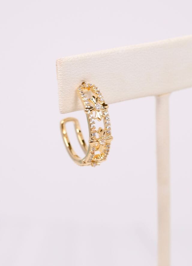 Panabaker CZ Open Hoop Earring GOLD - Caroline Hill