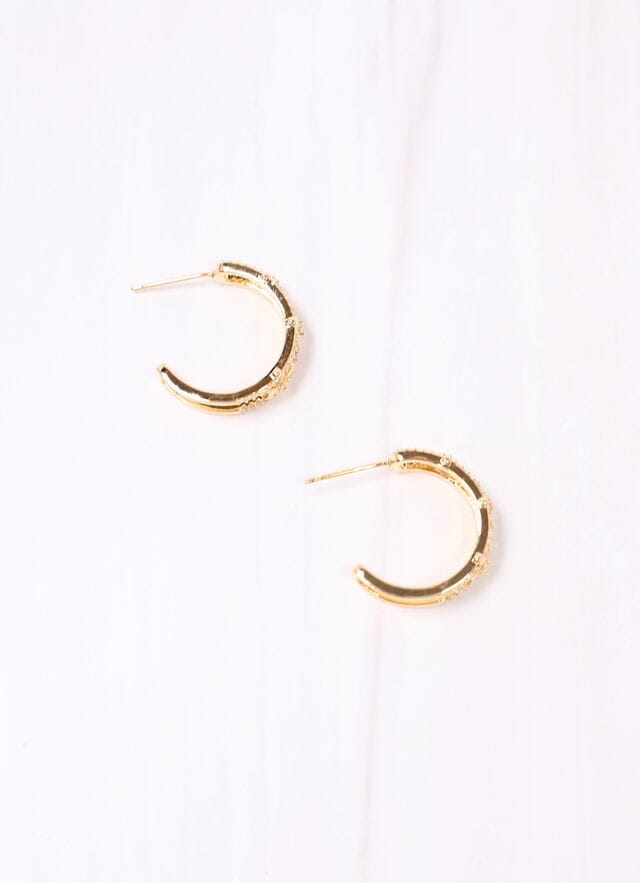 Panabaker CZ Open Hoop Earring GOLD - Caroline Hill