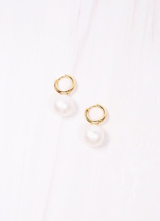 Paulsen Hoop Earring with Pearl GOLD - Caroline Hill