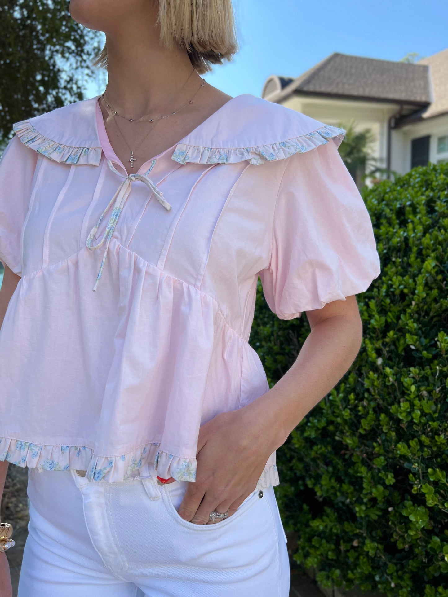 Merida Light Pink Babydoll Top