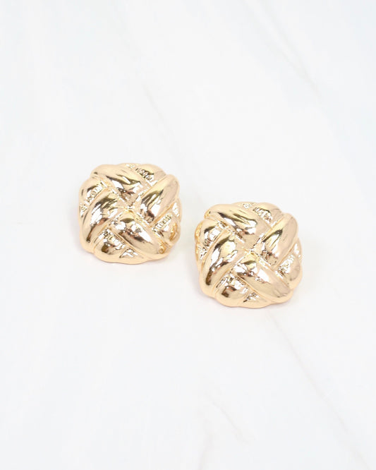 Wilmington Woven Square Post Earring Gold