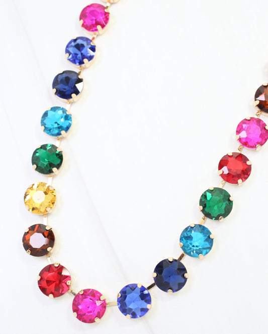 Fairchild Rhinestone Necklace Dark Multi