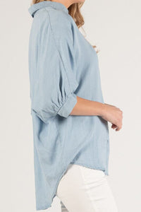 Perfect Light Wash Button Up - Caroline Hill