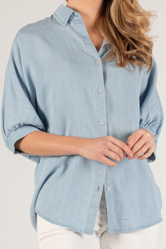 Perfect Light Wash Button Up - Caroline Hill