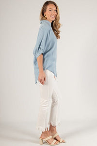 Perfect Light Wash Button Up - Caroline Hill