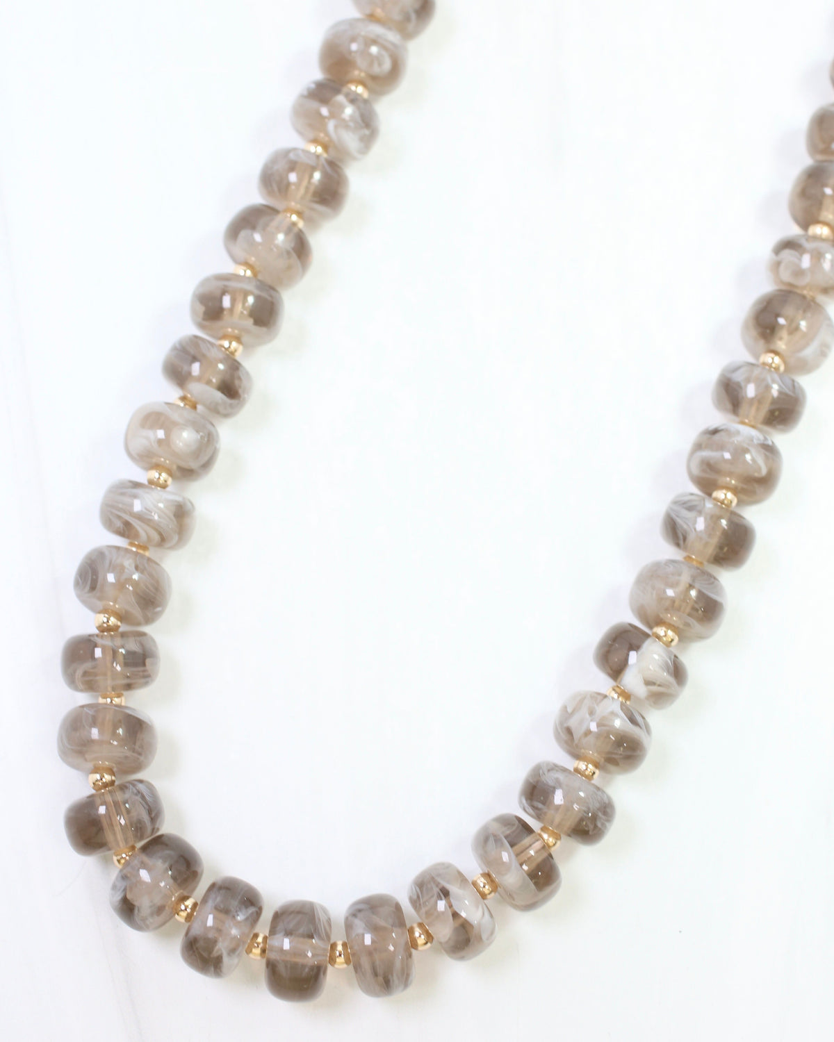 Tanner Beaded Necklace Gray