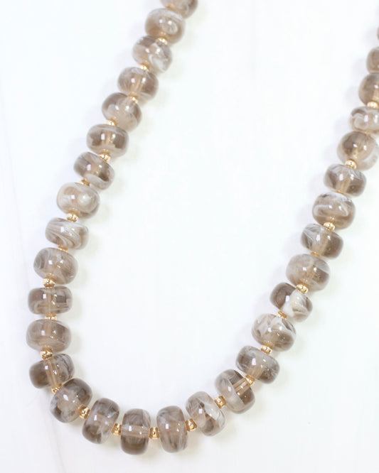 Tanner Beaded Necklace Gray