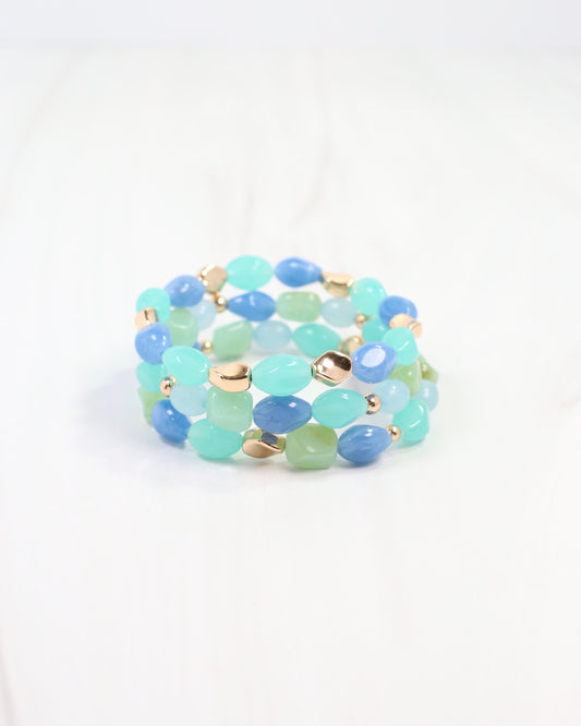 Silver Springs Beaded Bracelet Set Turquoise