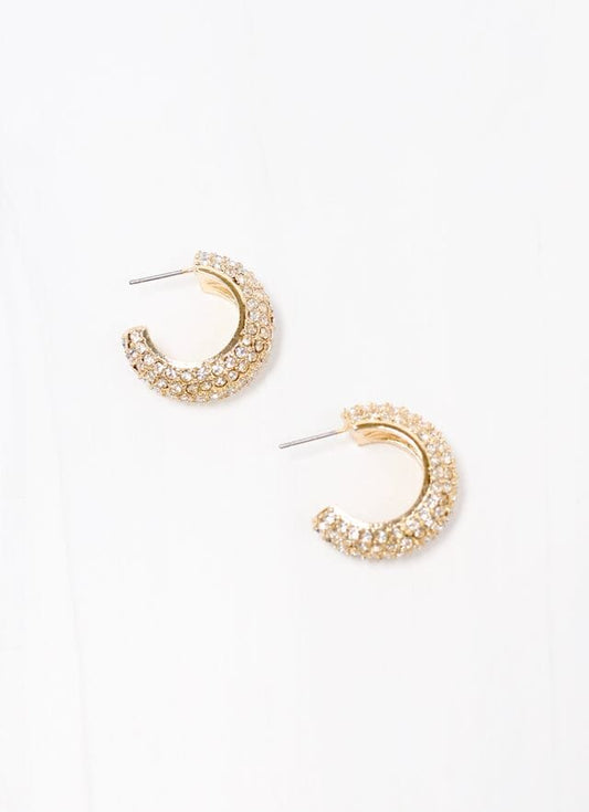 Phyllis CZ Hoop Earring GOLD - Caroline Hill