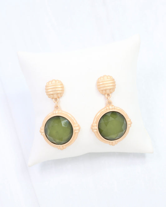 Simms Stone Drop Earring Olive