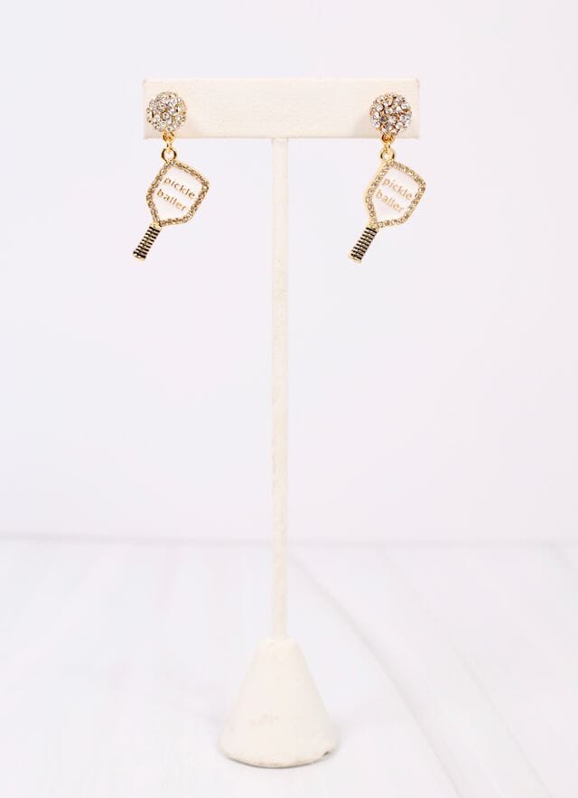 Pickle Baller Earring WHITE - Caroline Hill