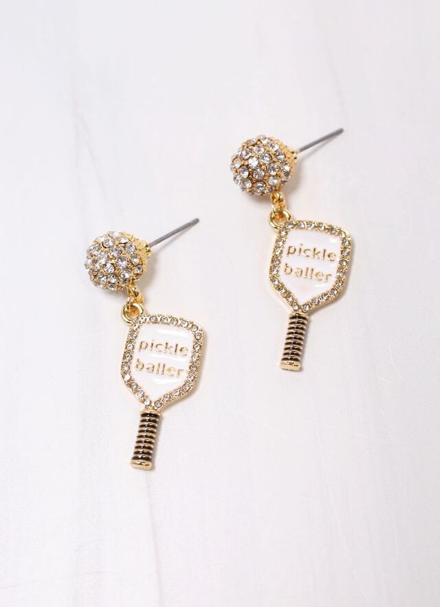 Pickle Baller Earring WHITE - Caroline Hill