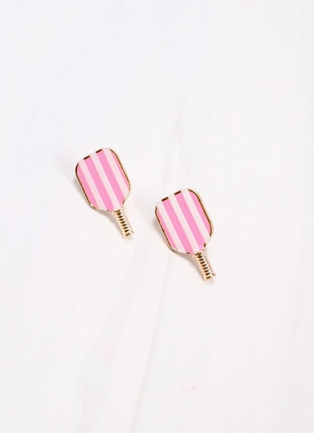 Pickleball Paddle Stud Earring PINK - Caroline Hill