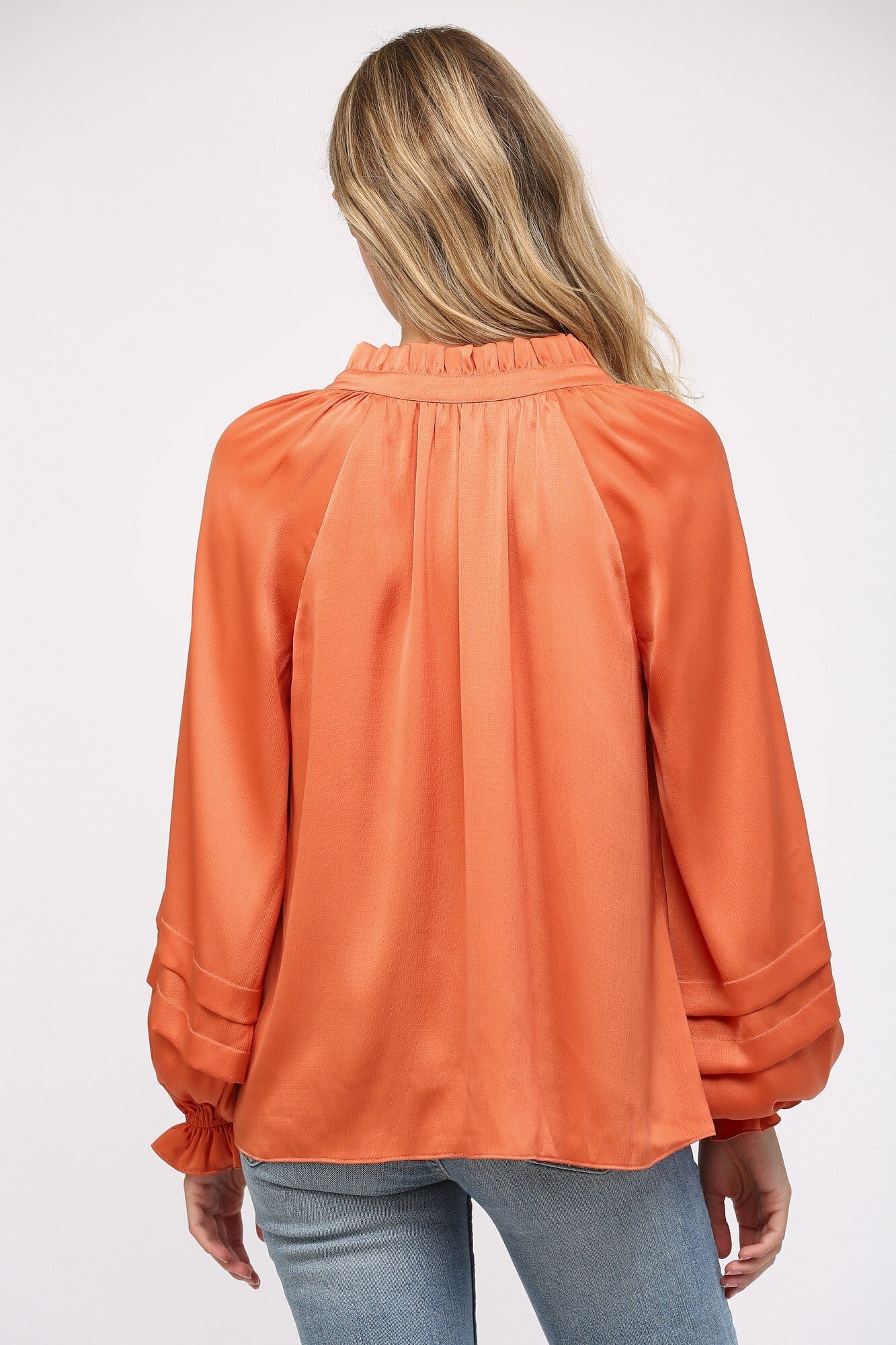 Pumpkin Spice Please Dusty Orange Blouse - Caroline Hill