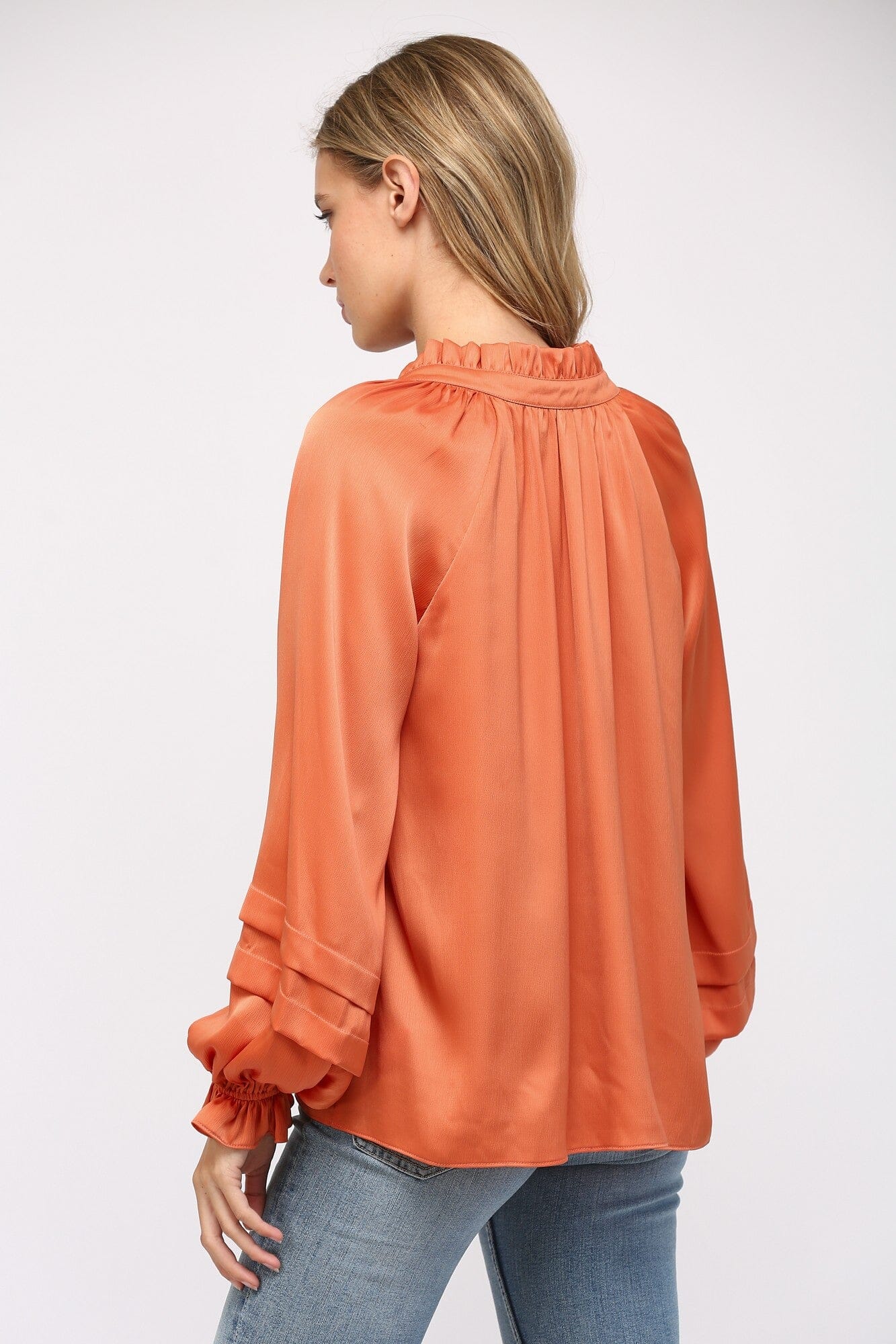 Pumpkin Spice Please Dusty Orange Blouse - Caroline Hill