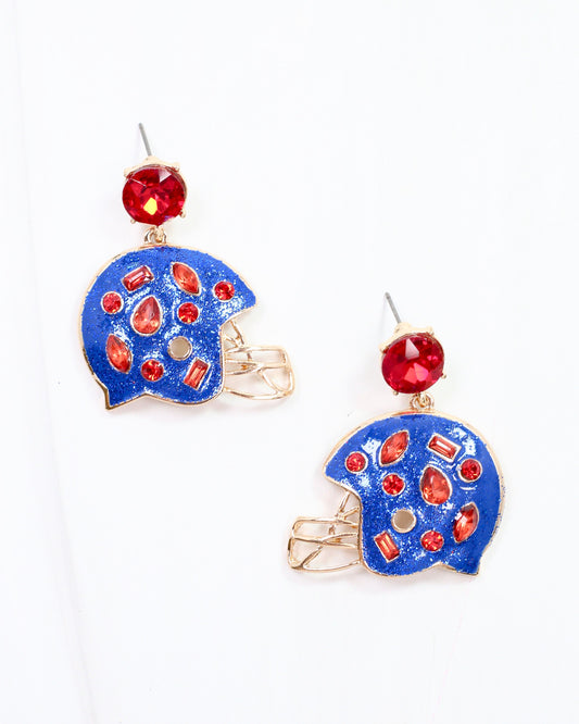 Halsey Helmet Earring Blue Red