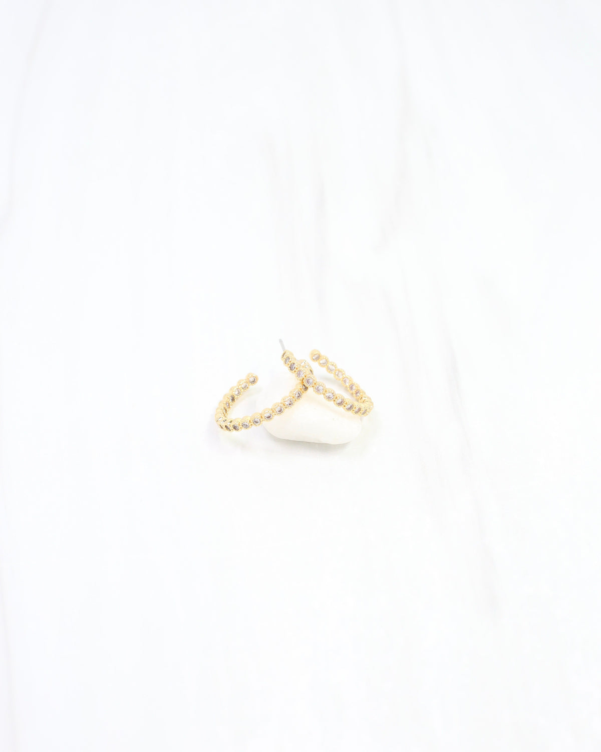James CZ Pave Hoop Earring WR Gold
