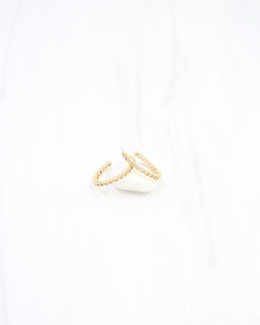 James CZ Pave Hoop Earring WR Gold