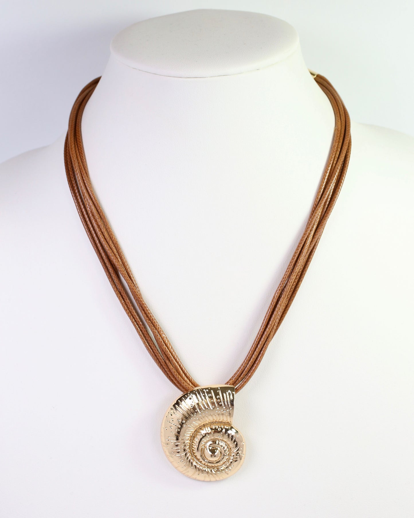 Marion Sundial Shell Cord Necklace Brown