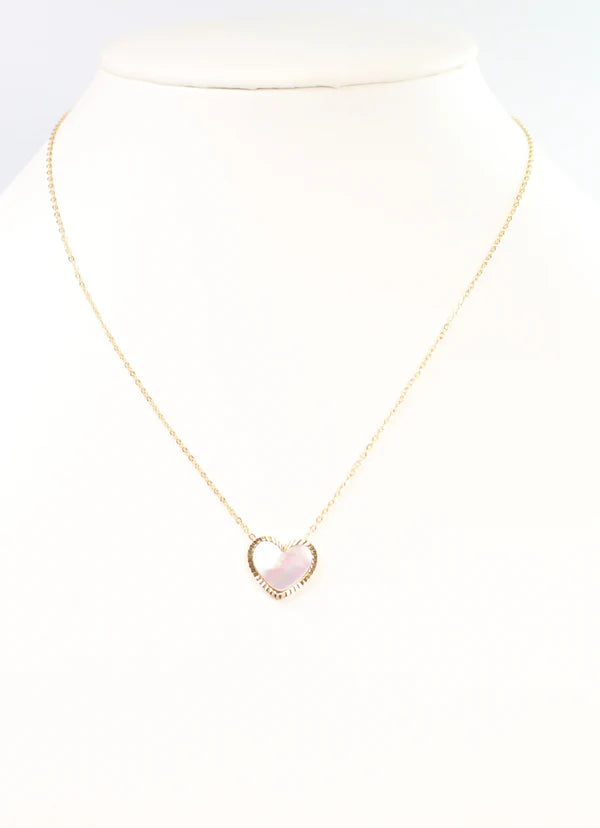 Valarie Heart Necklace Mother of Pearl