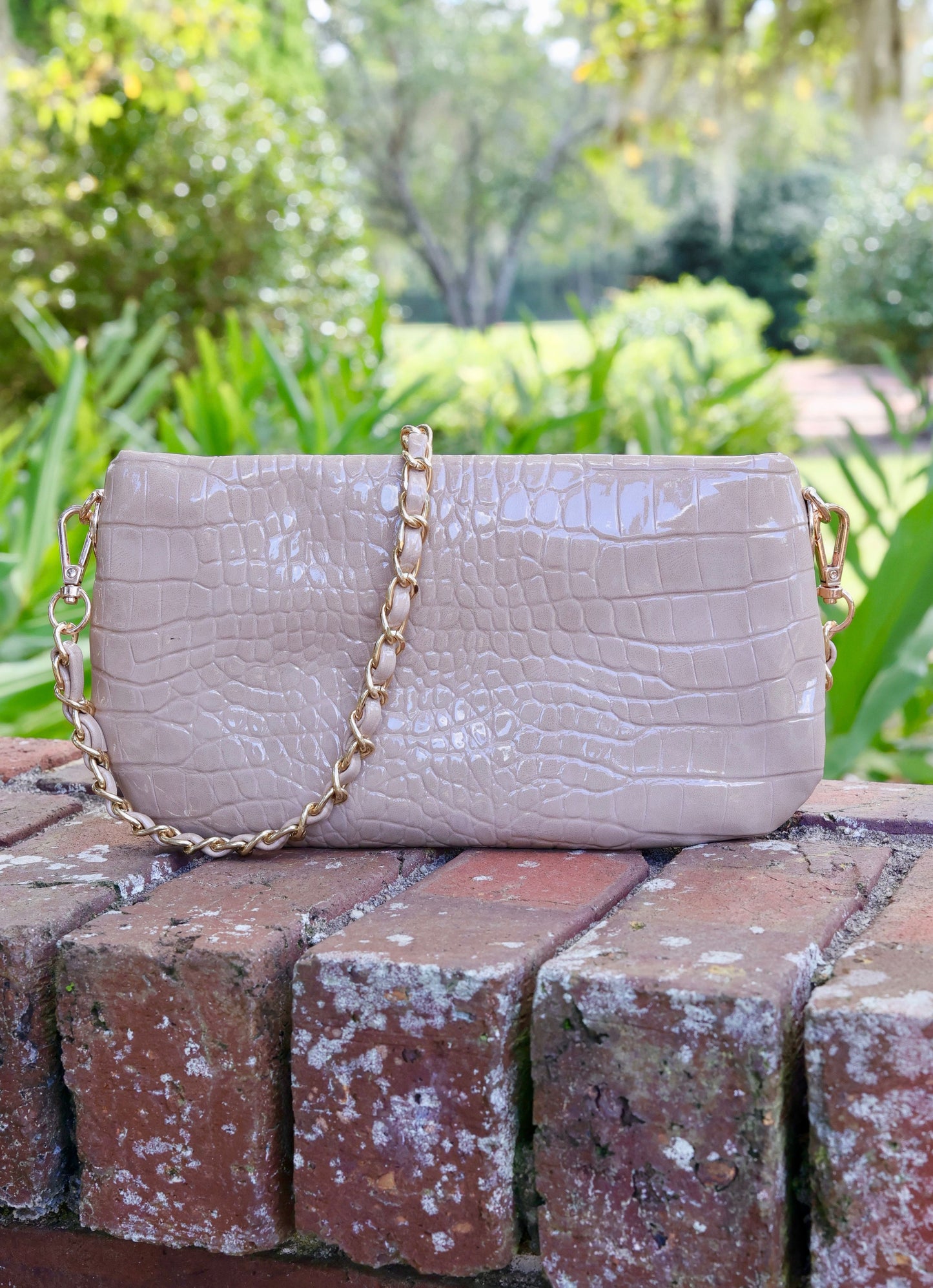 Livi Crossbody Taupe Patent