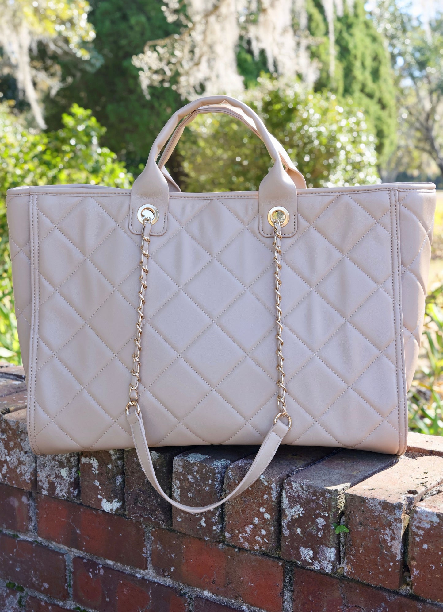 Melissa Tote Bag Tan Quilted LD