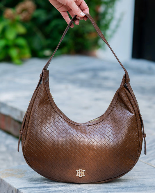 Winslow Curved Bag Woven Chocolate