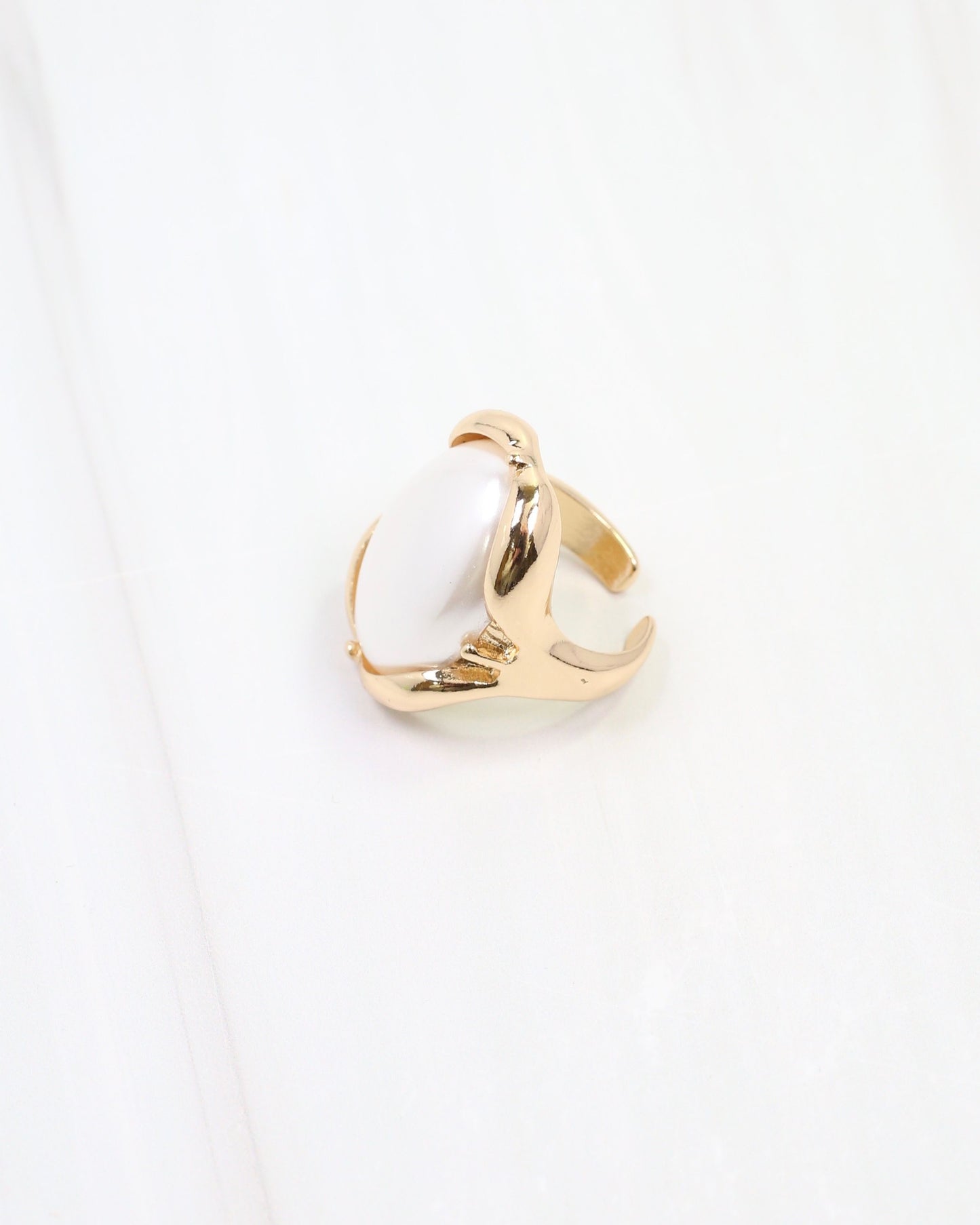 Dover Pearl Adjustable Ring Gold