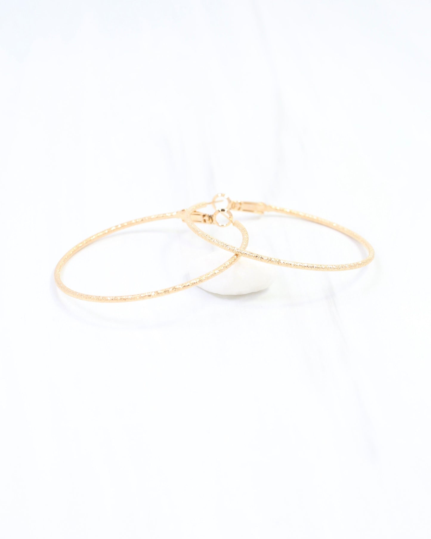 Litzy Textured Hoop Earring WR Gold