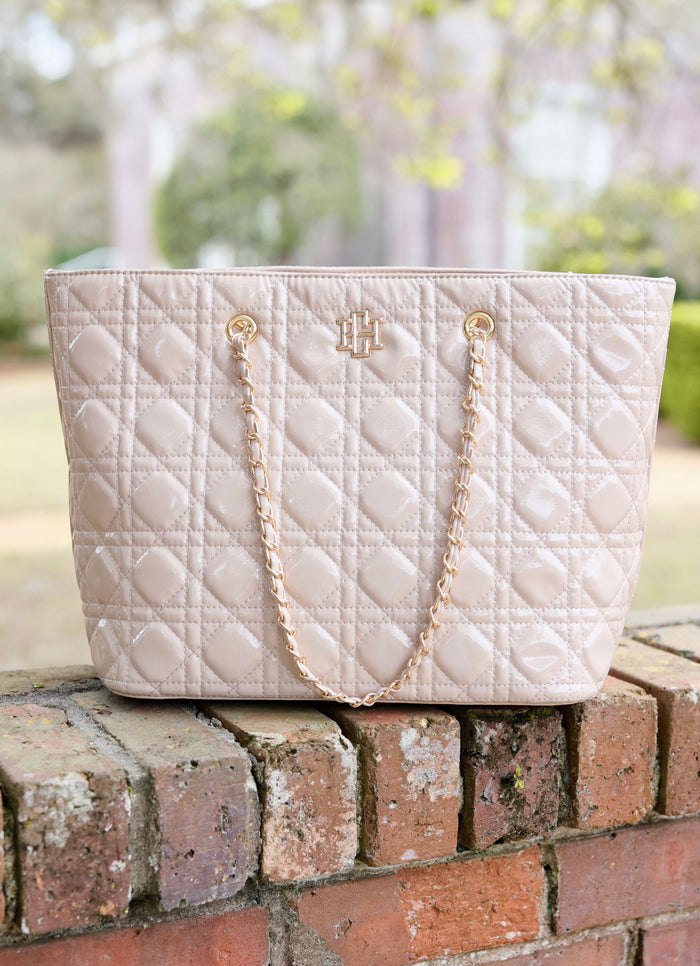 Quentin Quilted Tote NUDE - Caroline Hill