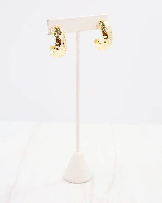 Jessica Hammered Hoop Gold