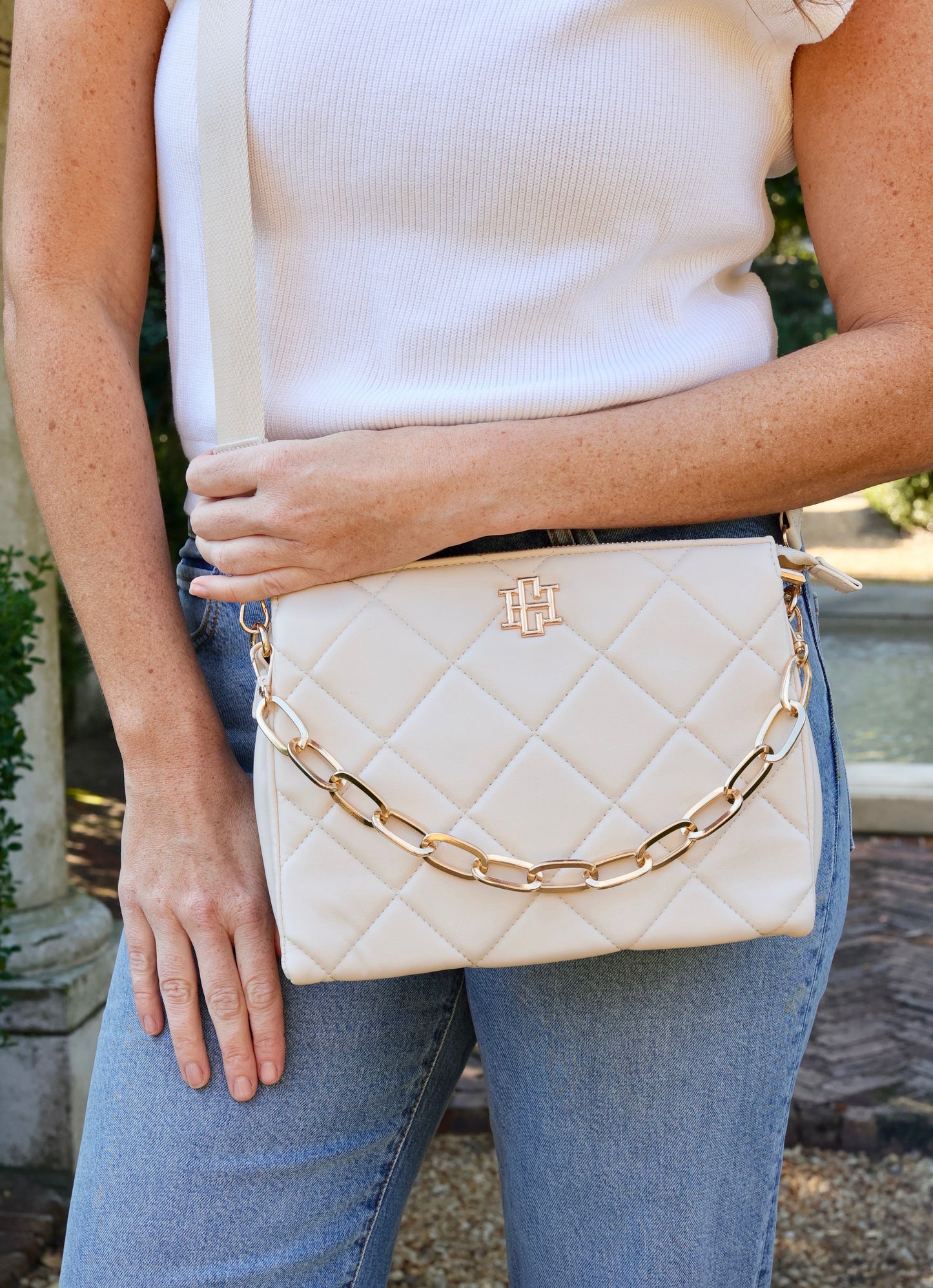 Ariana Crossbody Cream Quilted LD